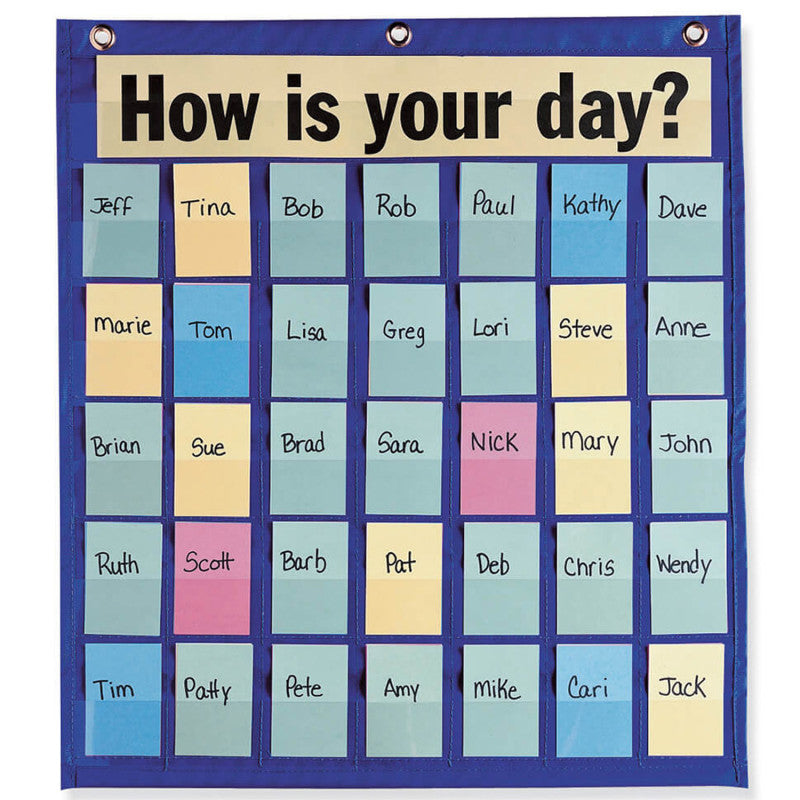 PACON - Behavioral Pocket Chart, Blue, 18-1/2" x 21", 1 Chart