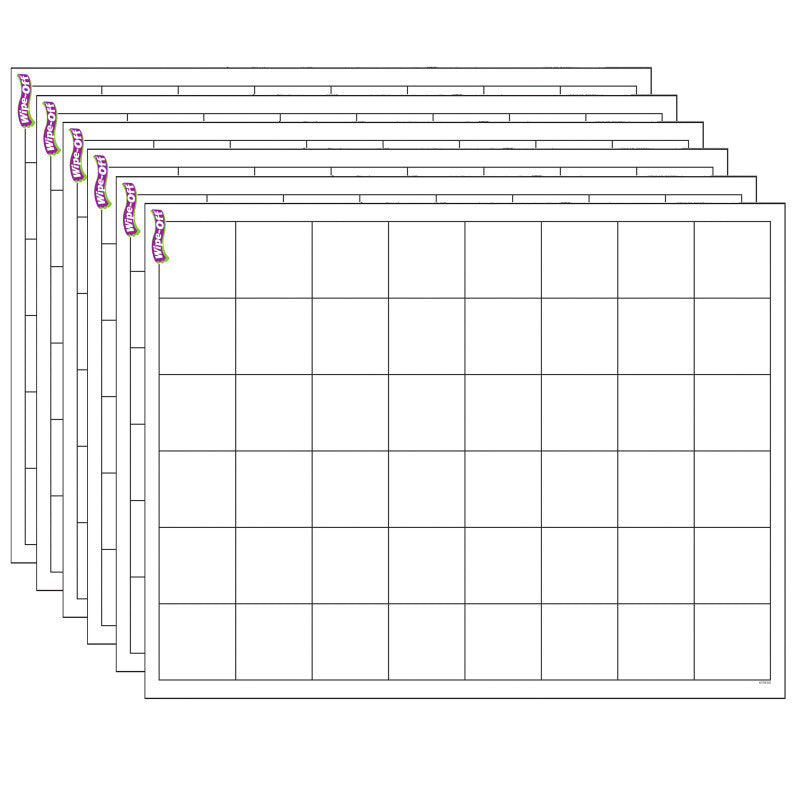 TREND - Graphing Grid (Large Squares) Wipe-Off® Chart, 17" x 22", Pack of 6