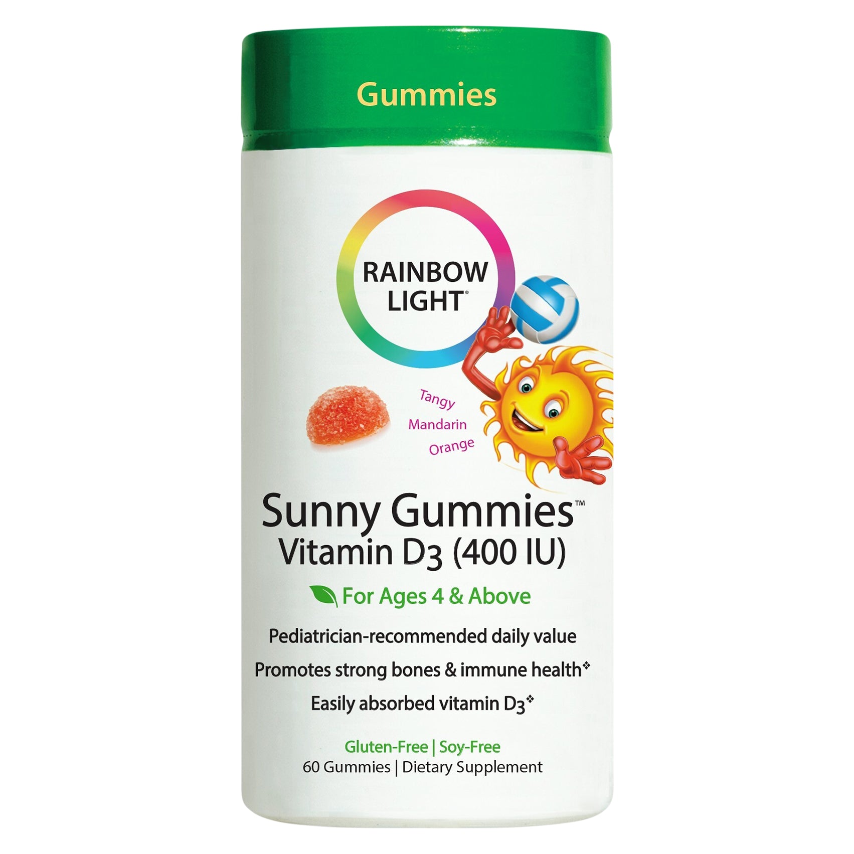 Rainbow Light Sunny Gummies Vitamin D3 Gummy Supplement, 60 Count, 1 Bottle - Case of 1