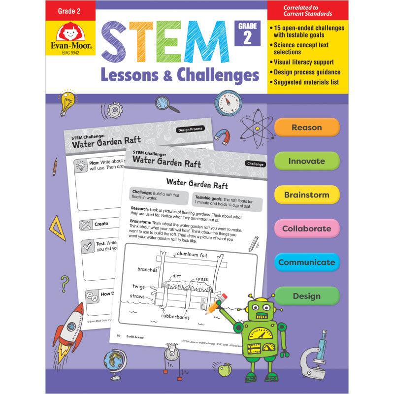 EVAN-MOOR - STEM Lessons & Challenges, Grade 2