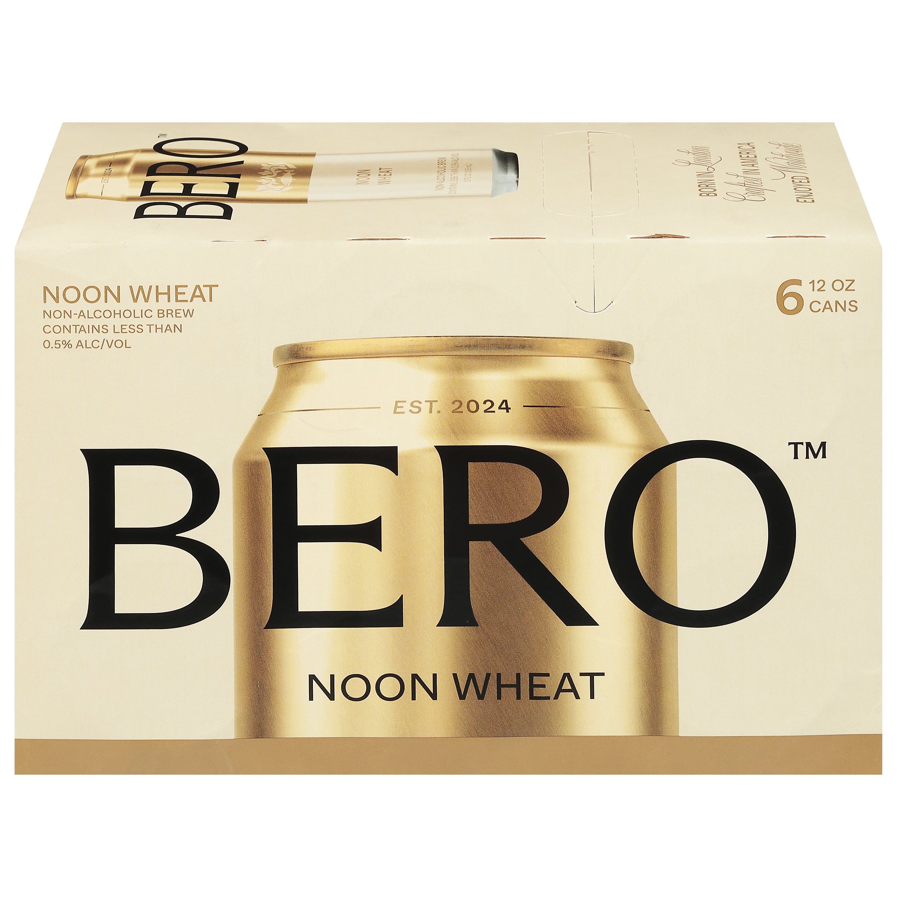 Bero Non-Alcoholic Noon Wheat Beer 6 - 12 oz Cans - Case of 4