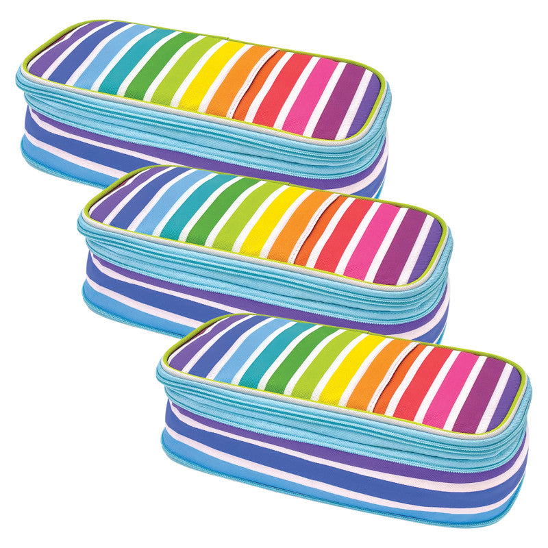 TEACHER CREATED RESOURCES - Colorful Stripes Pencil Case, Pack of 3