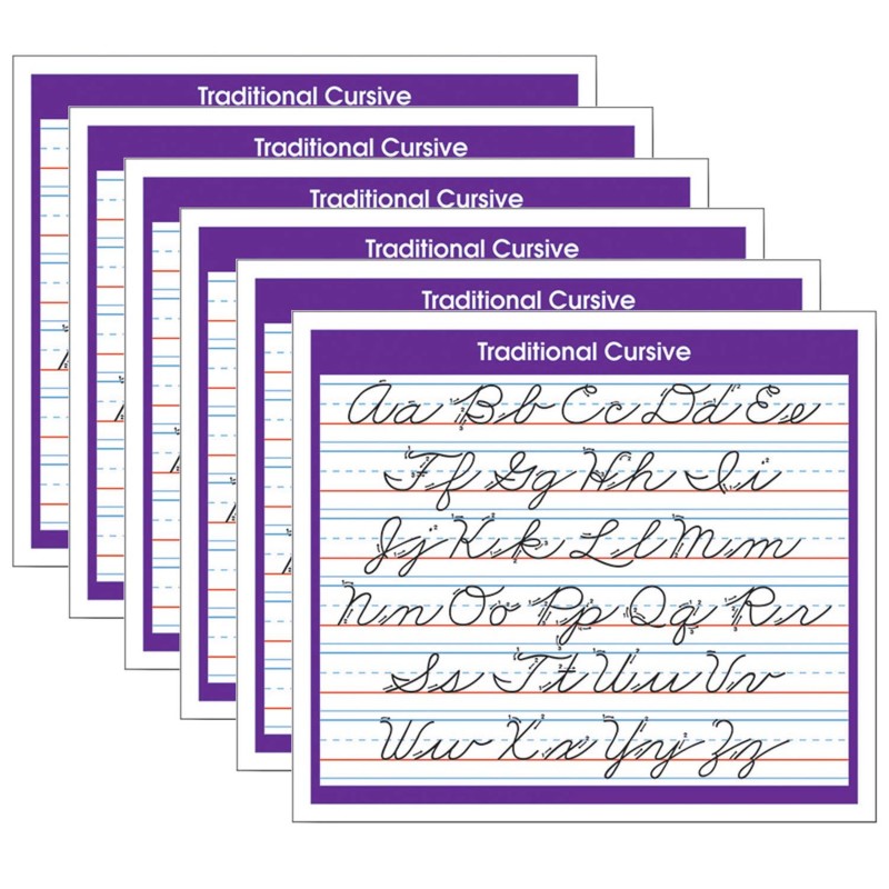 NORTH STAR TEACHER RESOURCES - Adhesive Traditional Cursive Desk Prompt, 36 Per Pack, 6 Packs