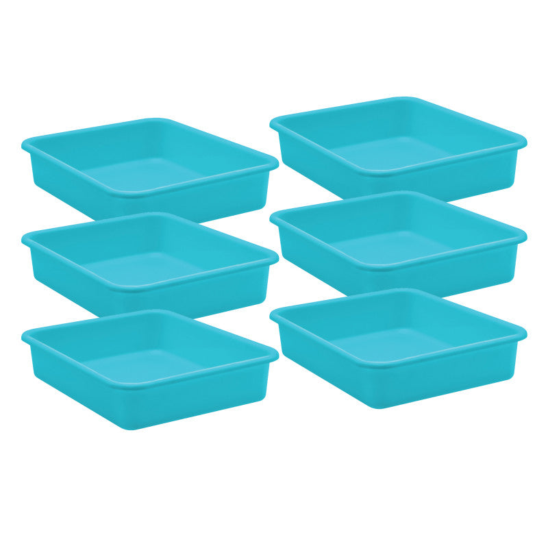 TEACHER CREATED RESOURCES - Teal Large Plastic Letter Tray, Pack of 6