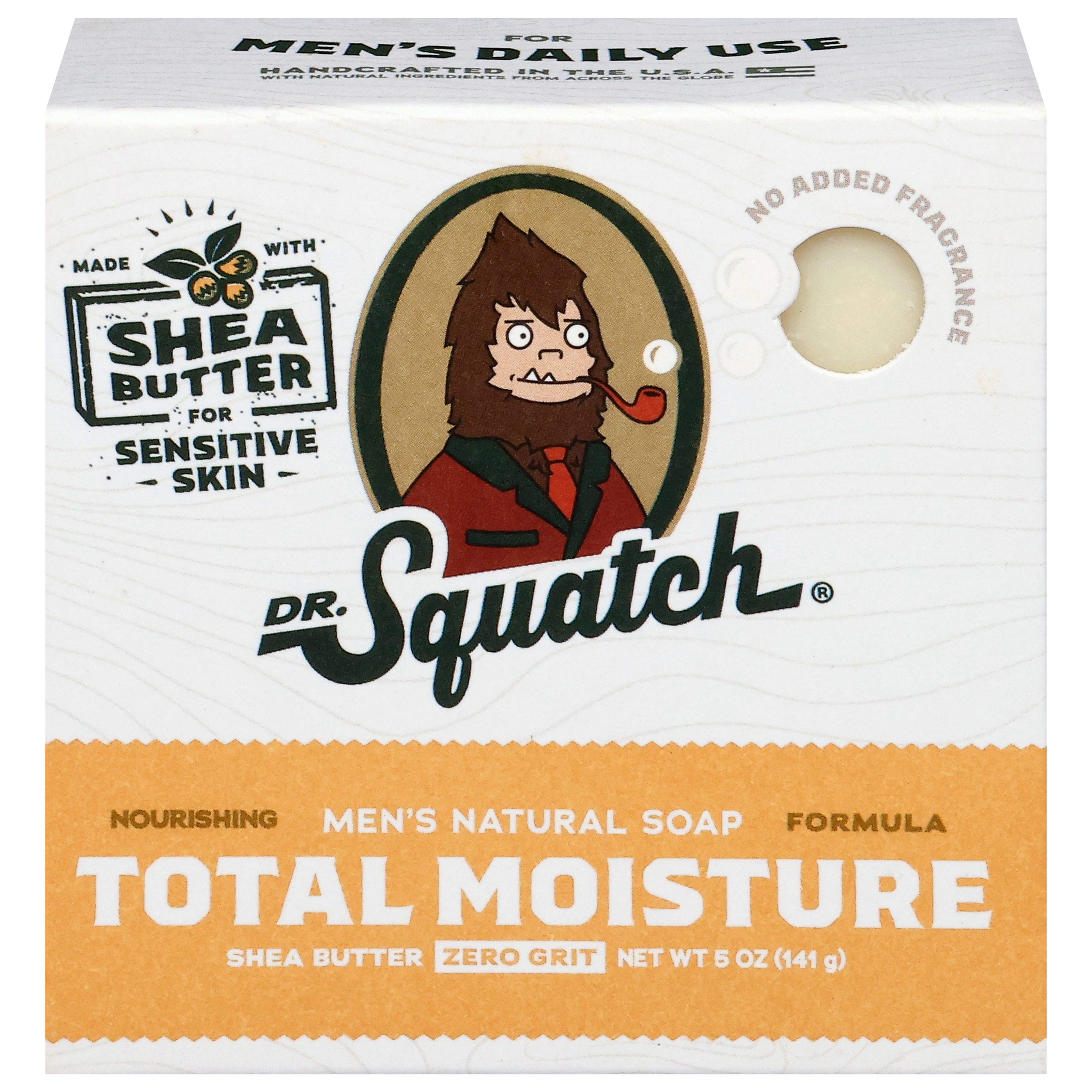Dr. Squatch Total Moisture Zero Grit Men's Natural Shea Butter Soap 5 oz - Case of 6