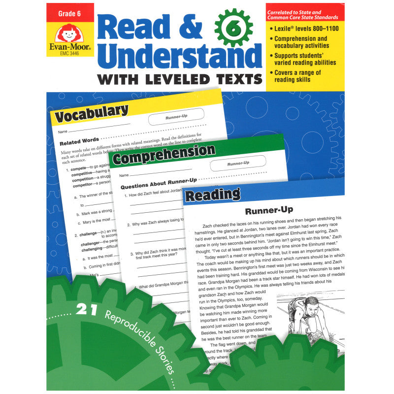 EVAN-MOOR - Read and Understand with Leveled Text Book, Grade 6+