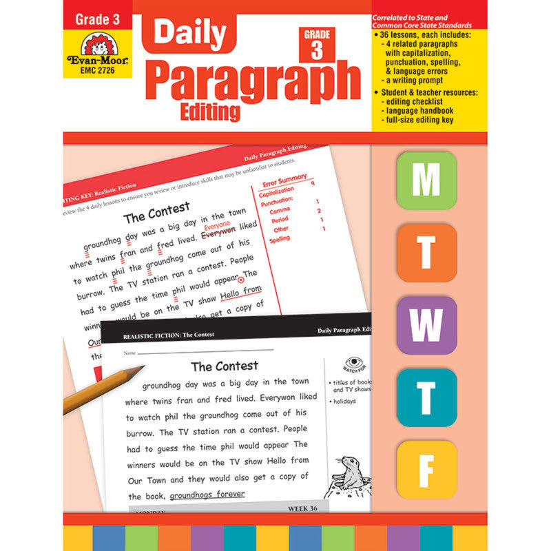 EVAN-MOOR - Daily Paragraph Editing Book, Grade 3