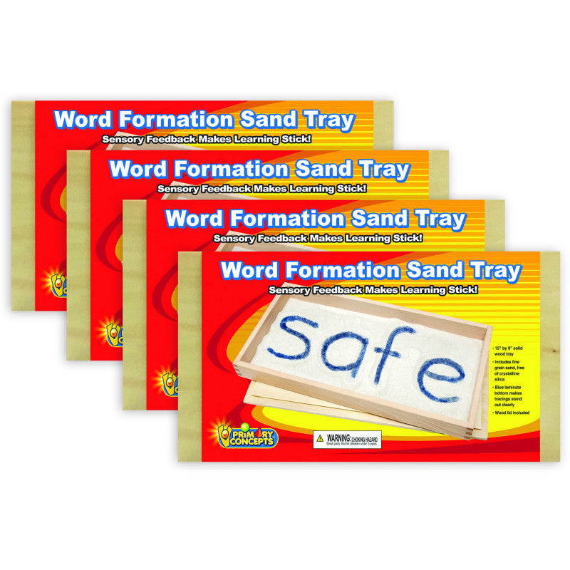 PRIMARY CONCEPTS - Word Formation Sand Tray, 15"W x 8"L, Pack of 4