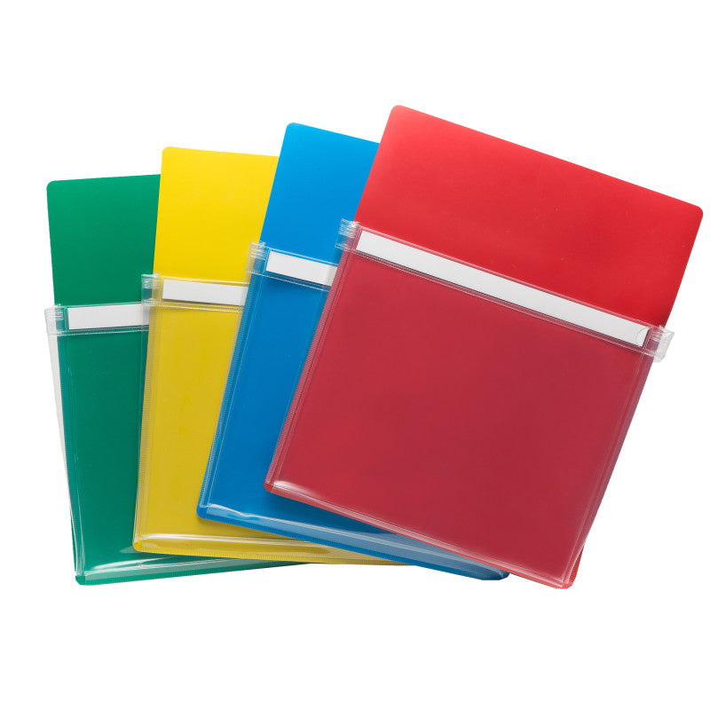 CHARLES LEONARD - Magnetic Pockets, 9.5"W x 11.75"H, 4 Assorted Colors Per Pack