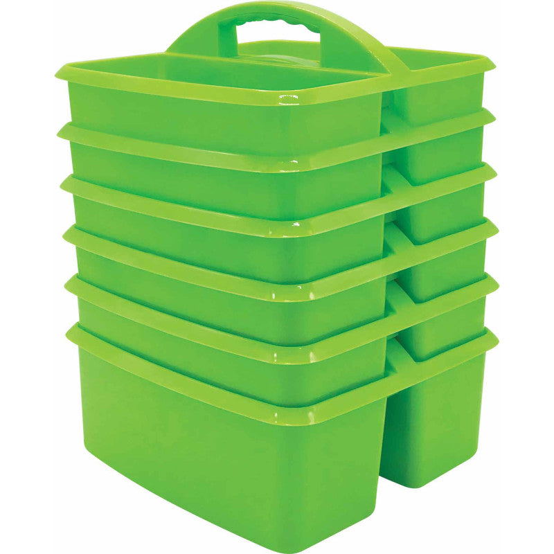 TEACHER CREATED RESOURCES - Lime Plastic Storage Caddy, Pack of 6