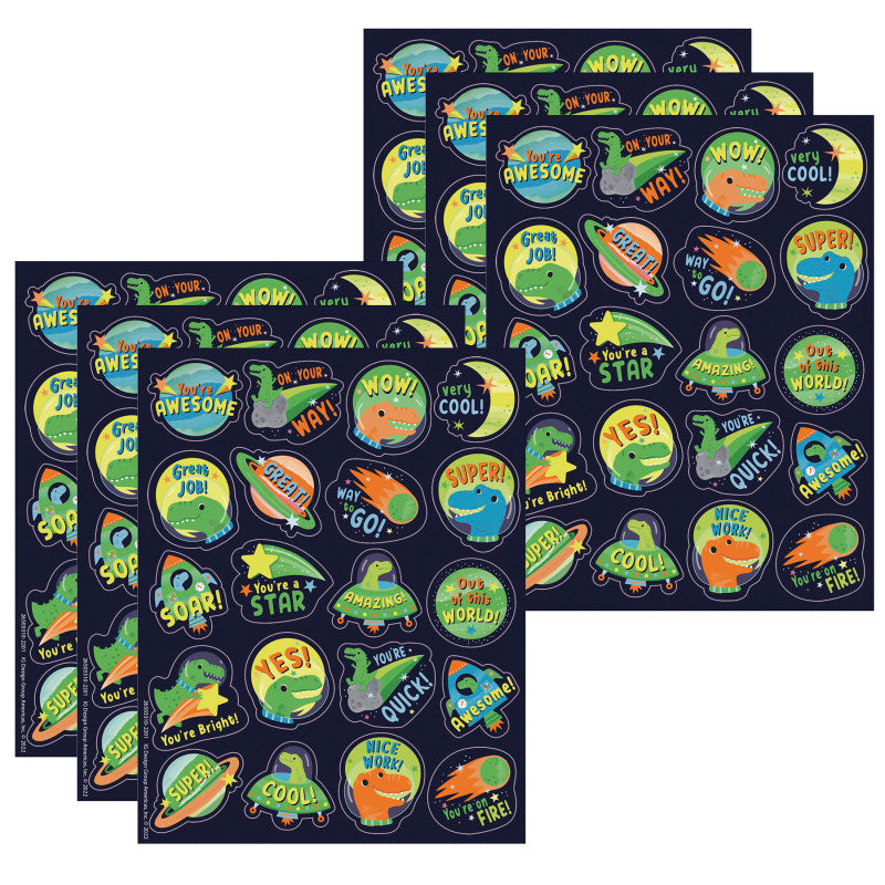 EUREKA - Dinosaur Dinosaur Breath Scented Stickers, 80 Per Pack, 6 Packs