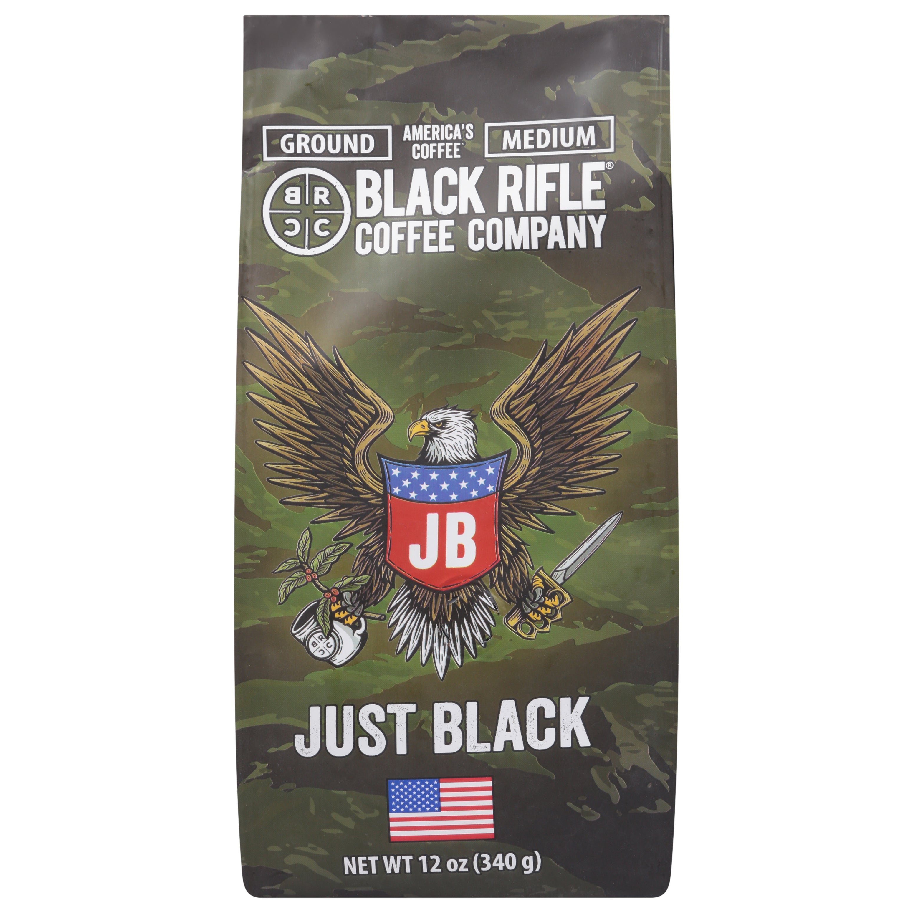 Black Rifle Coffee Company Ground Medium Just Black Coffee 12 oz - Case of 6