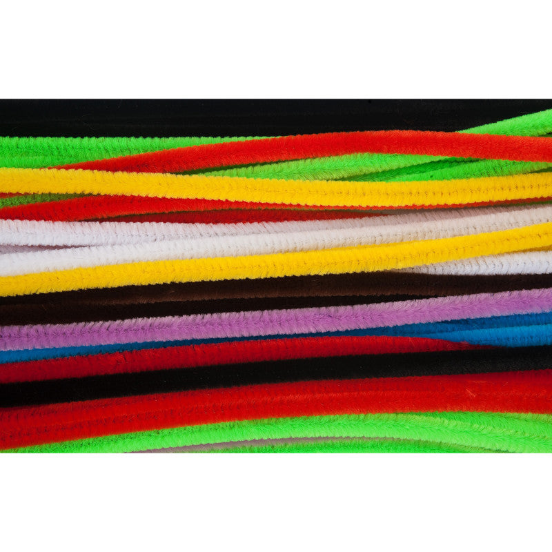 CHARLES LEONARD - Chenille Stem Class Pack, 6mm x 12", Assorted Colors, Box of 1000