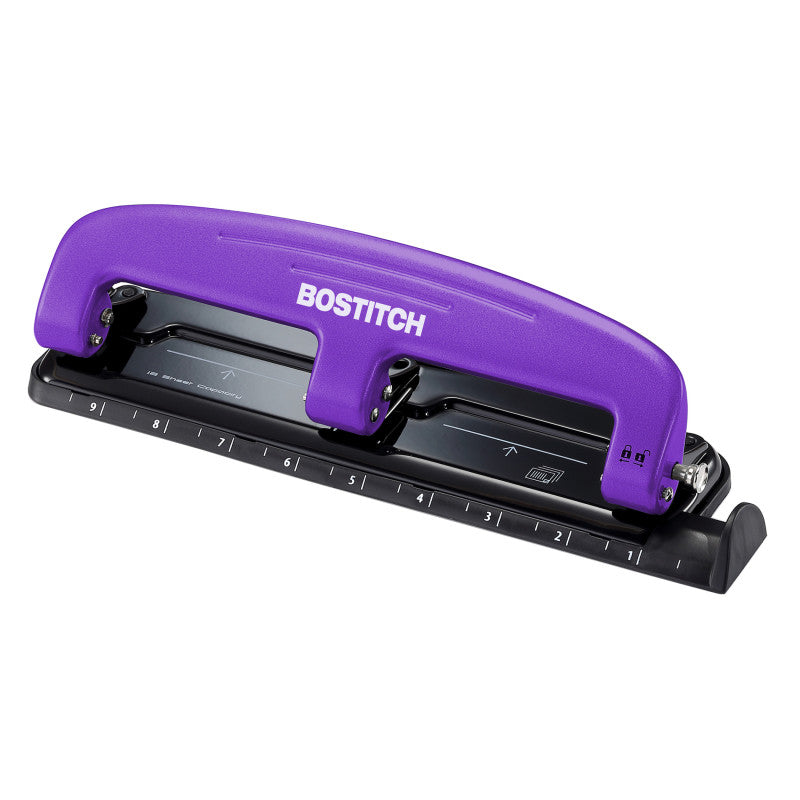 BOSTITCH - EZ Squeeze™ 3-Hole Punch, 12 Sheets, Purple