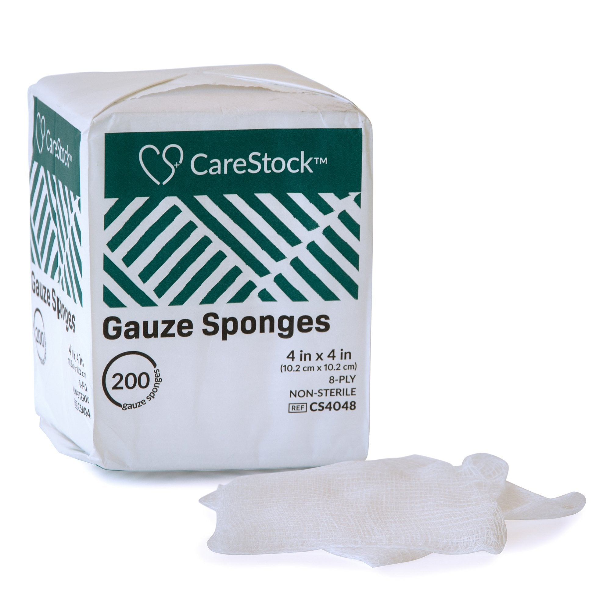 CareStock - Gauze Sponge CareStock™ 4 X 4 Inch 8-Ply NonSterile 200 per Pack [200/PK]