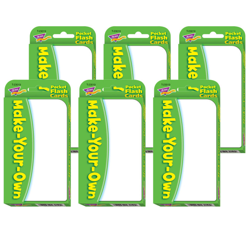 TREND - Make-Your-Own Pocket Flash Cards, 6 Packs