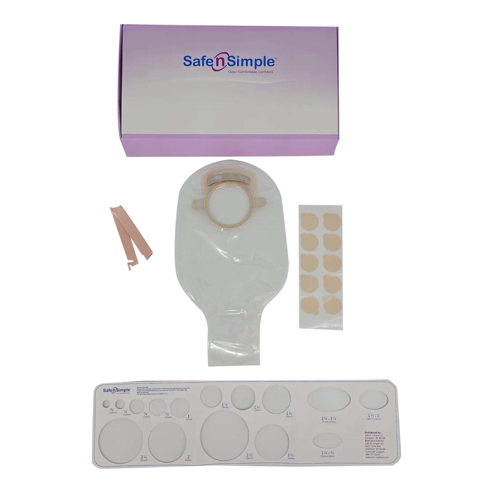 Safe N Simple - Ostomy Pouch Safe n Simple™ Two-Piece System 12 Inch Length Without Barrier Drainable [10/BX] (1242507_BX)