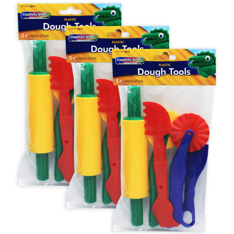 CREATIVITY STREET - Dough Tools, 5 Assorted Patterns, 5" to 8", 5 Per Set, 3 Sets