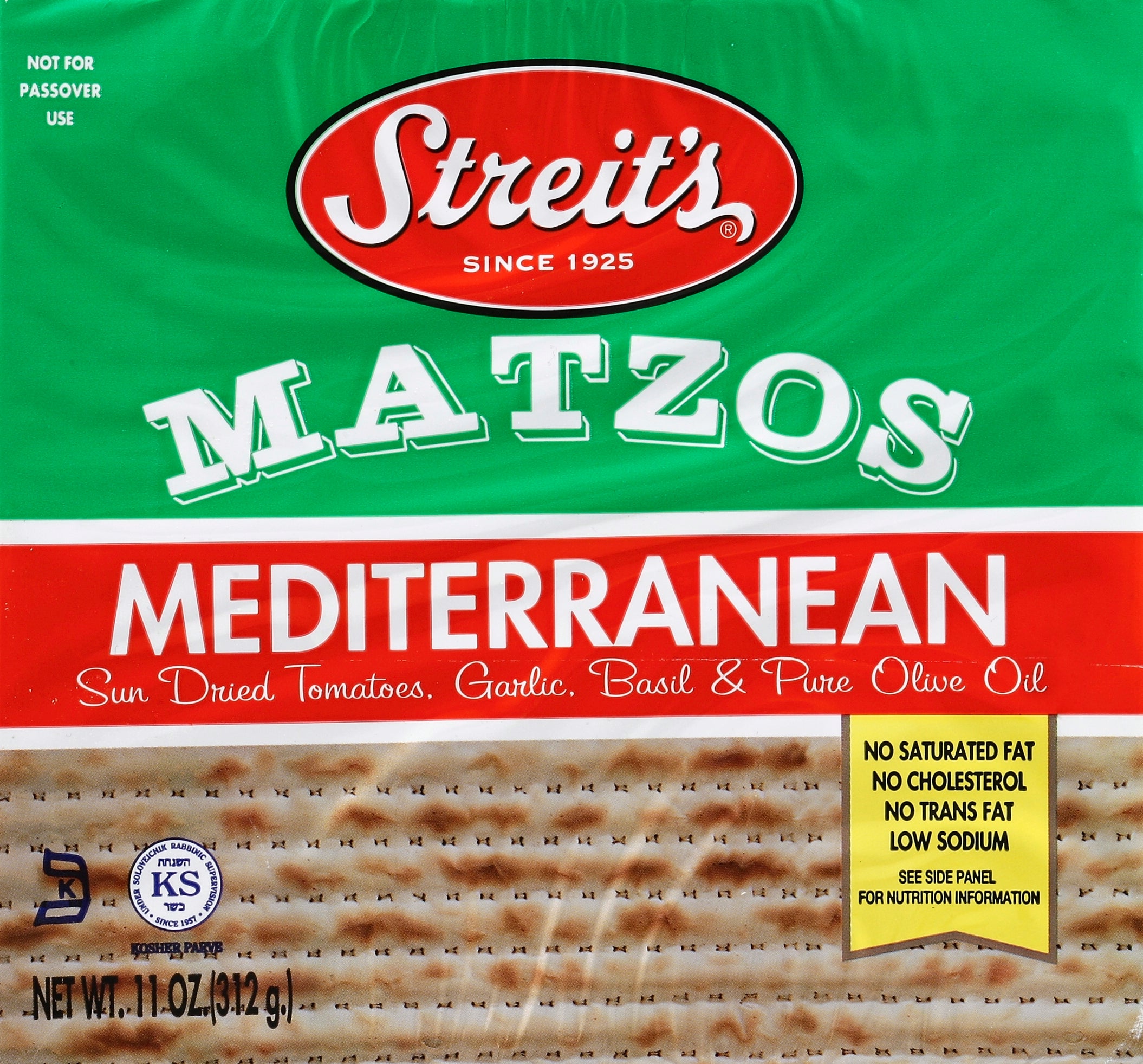 Streit's Matzos Mediterranean - Case of 12 - 11 oz