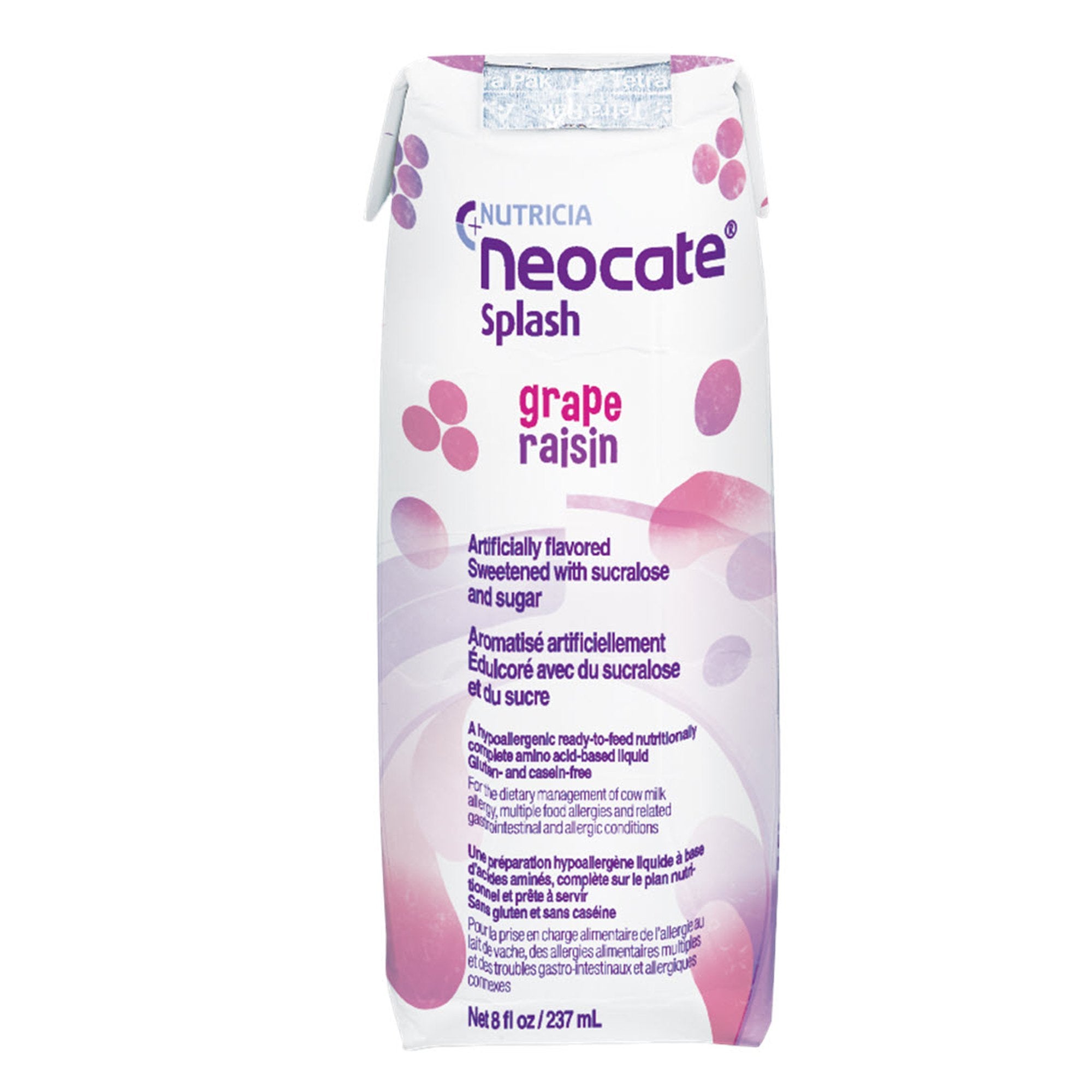 Nutricia North America - Pediatric Oral Supplement Neocate® Splash Grape Flavor 8 oz. Carton Liquid Amino Acid Food Allergies [27/CS]