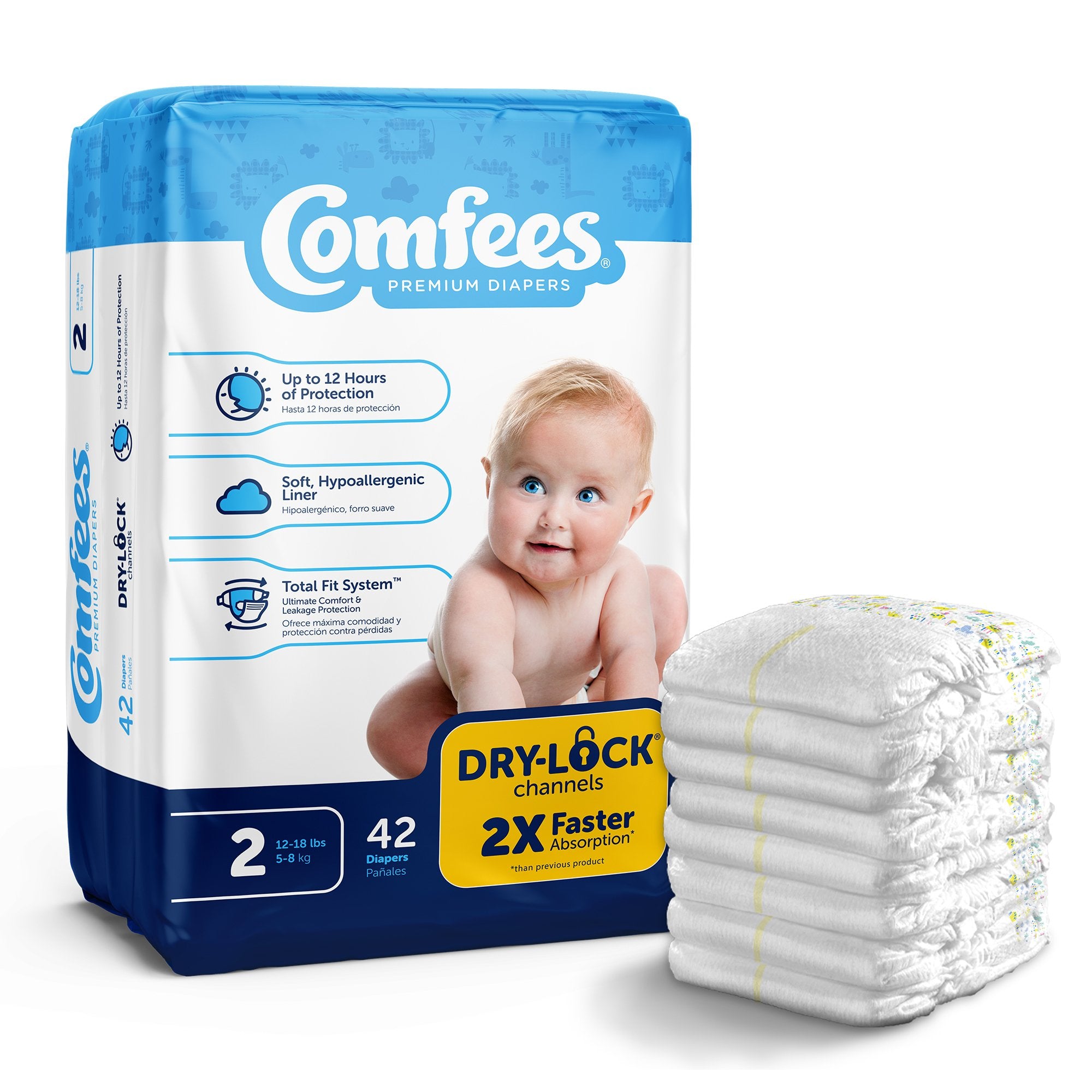 Attends Healthcare Products - Unisex Baby Diaper Comfees® Size 2 Disposable Moderate Absorbency [42/BG] (907020_BG)