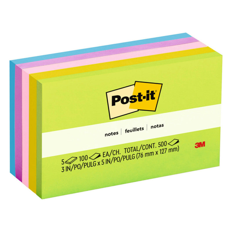 POST-IT - 3 x 5 Ultra Colors Post It Notes 5 Pks  Pack