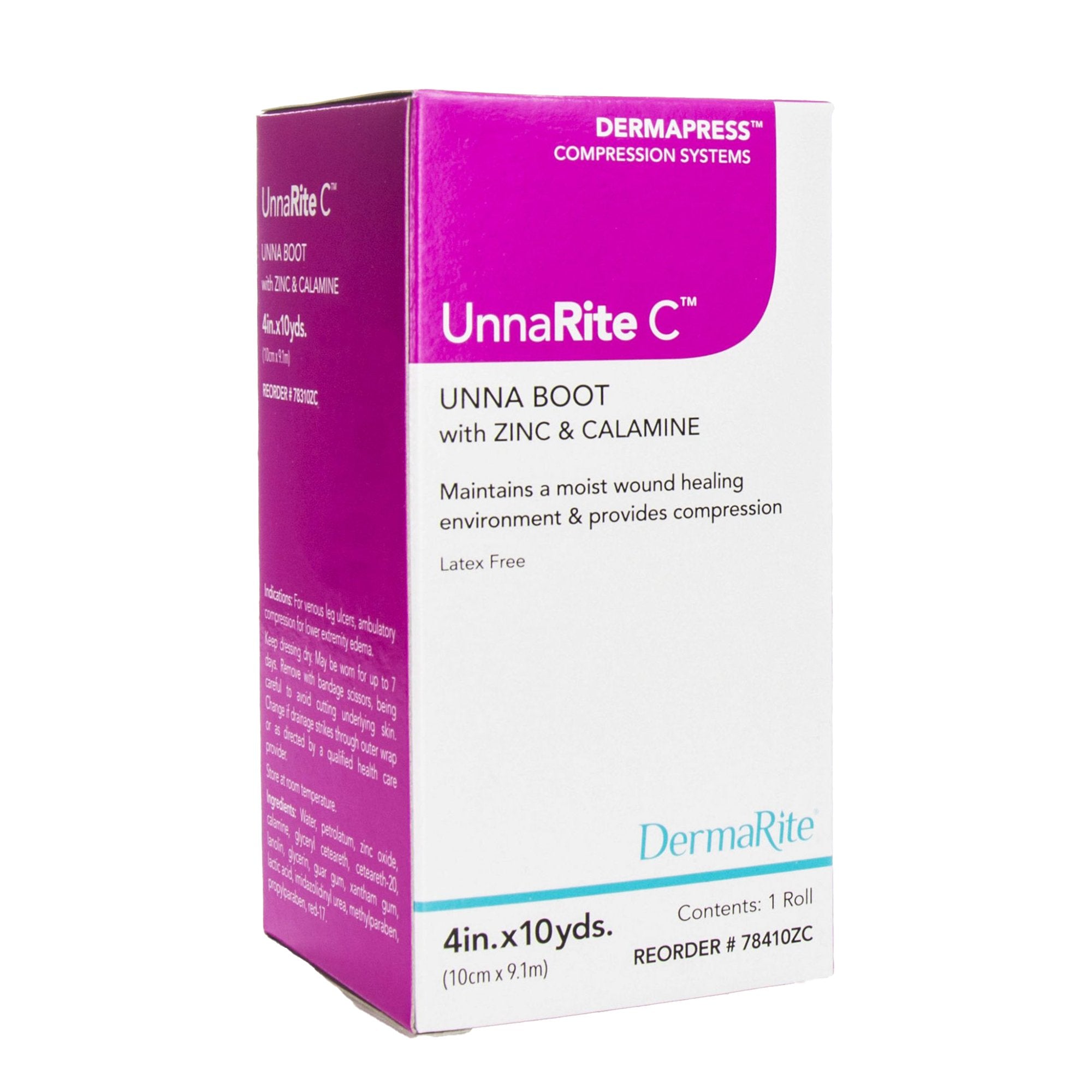 DermaRite Industries - Unna Boot UnnaRite™ Zinc Oxide 4 Inch X 10 Yard [1/EA]