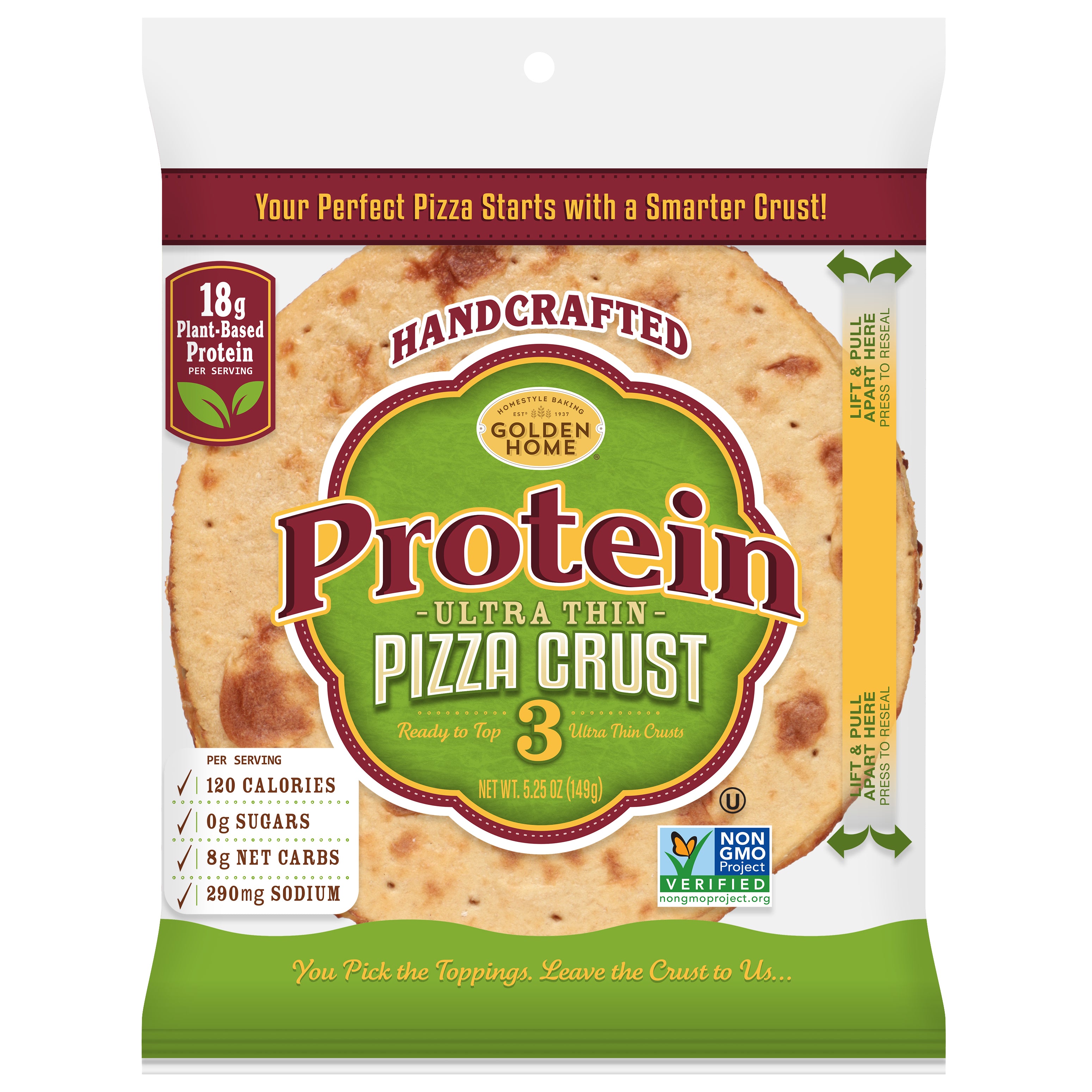 Golden Home Ultra Thin Pizza Crust 3 Each - Case of 10