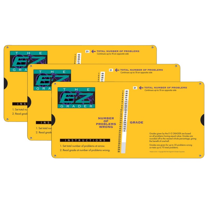 ORIGINAL E-Z GRADER - E-Z Grader, Large Print, Yellow, Pack of 3