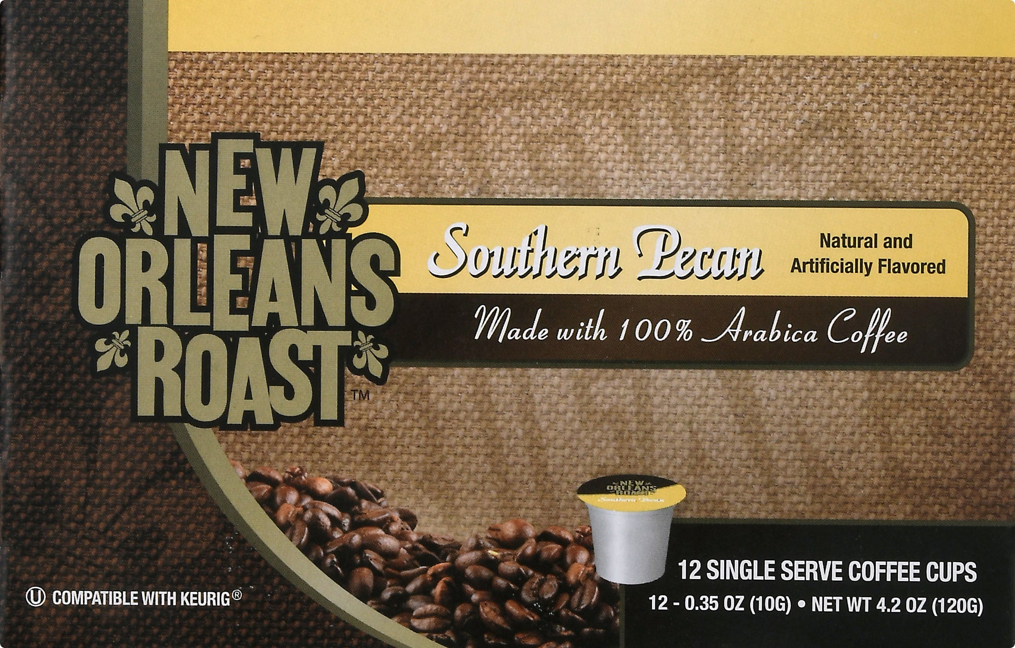 New Orleans Roast Single Serve Cups Southern Pecan Coffee 12 ea - Case of 6