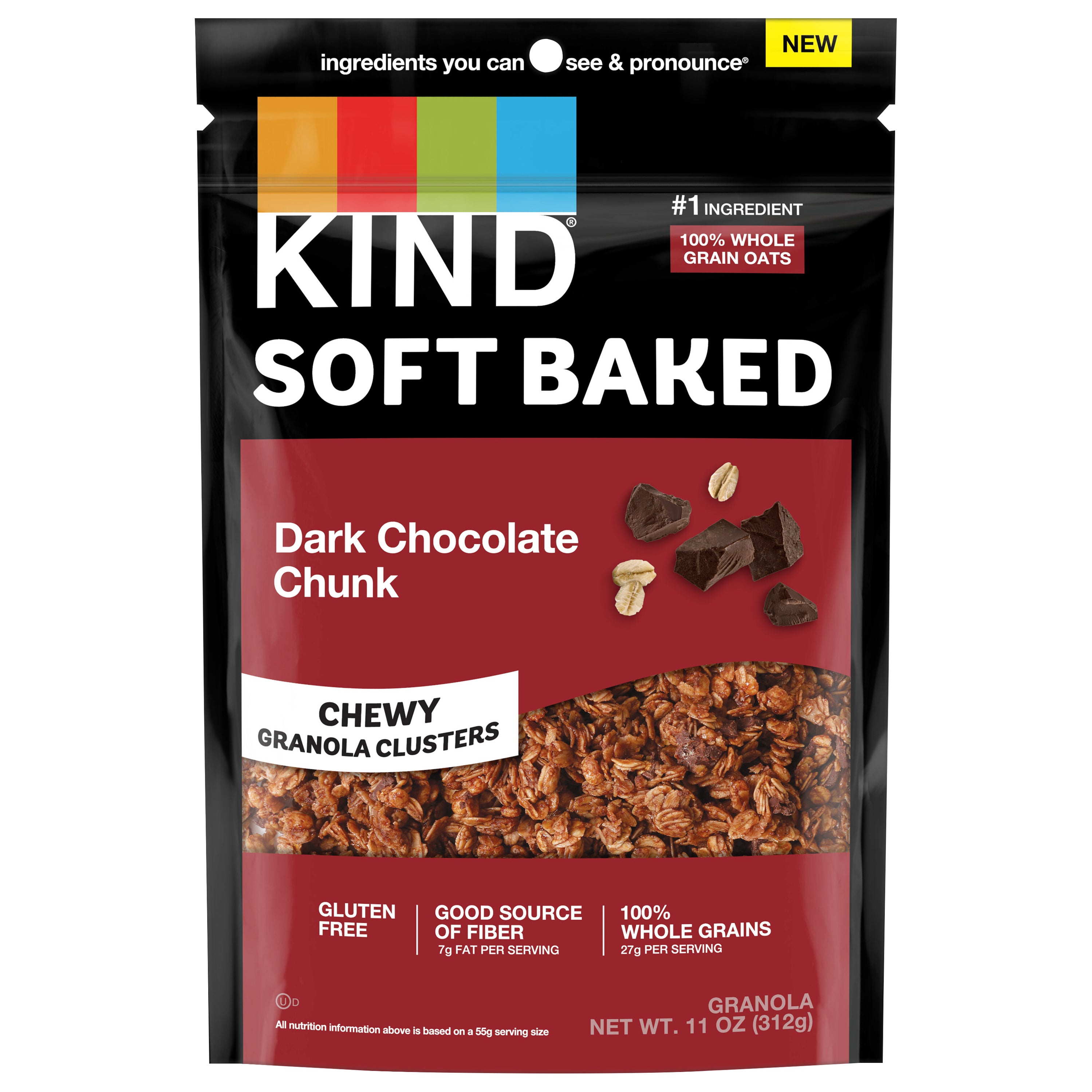 KIND Soft Baked Granola, Dark Chocolate Chunk, 11 Ounces - Case of 5