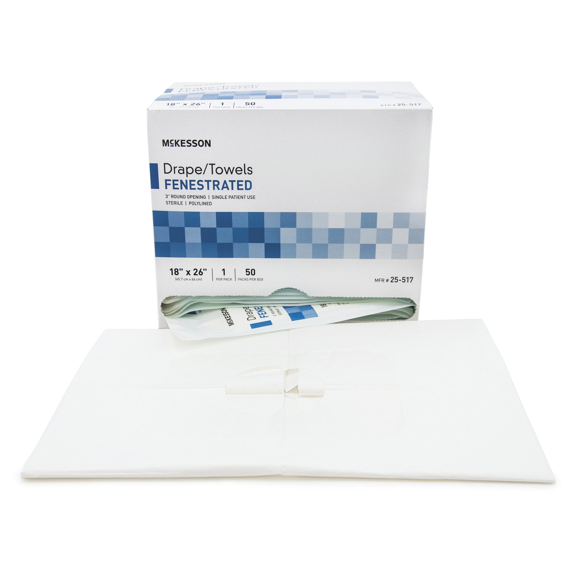 McKesson Brand - General Purpose Drape McKesson Poly Lined Towel Drape 18 W X 26 L Inch Sterile [300/CS] (65923_CS)