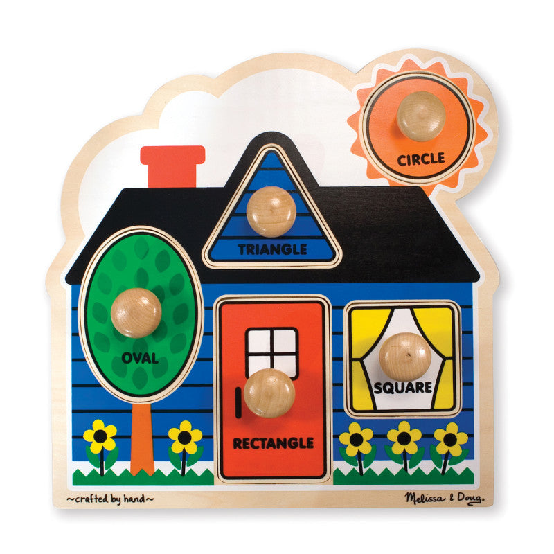 MELISSA & DOUG - First Shapes Jumbo Knob Puzzle, 12" x 12", 5 Pieces