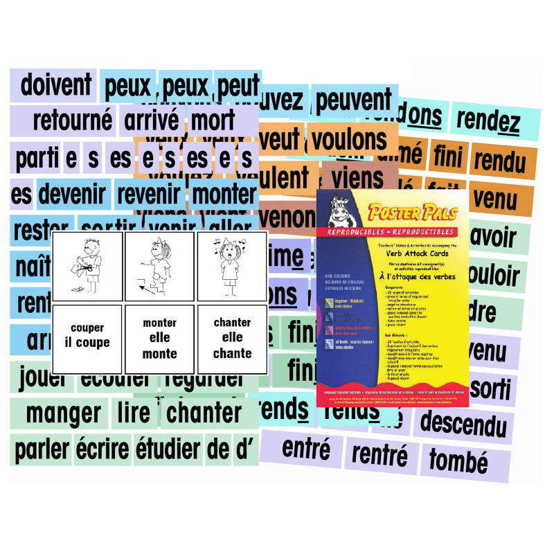 POSTER PALS - Verb Attack Card Set, French