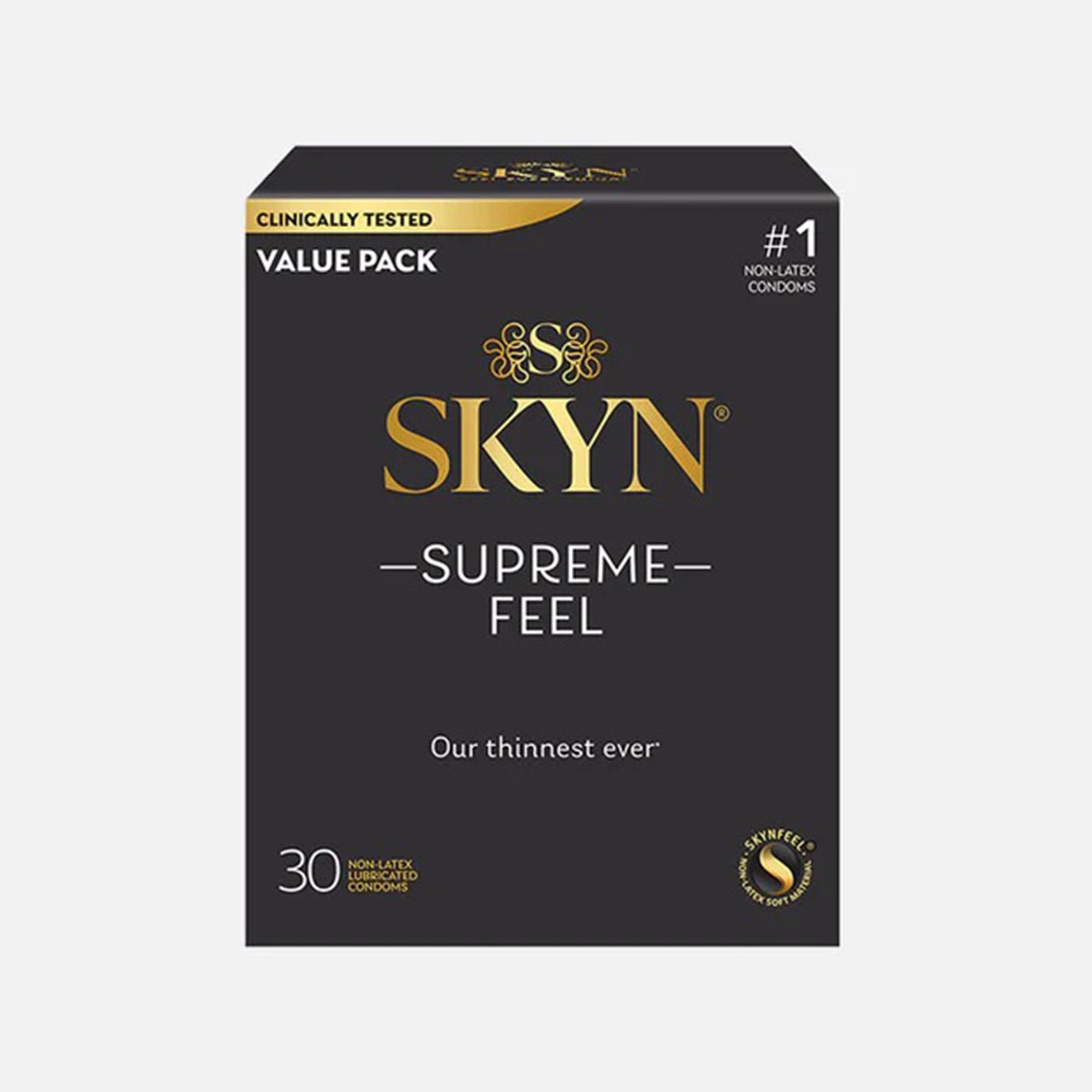 Sxwell USA - Condom SKYN® Supreme Lubricated One Size Fits Most 30 Per Box [1/BX]