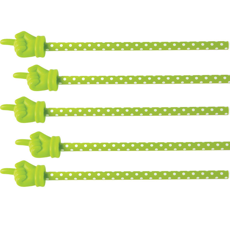 TEACHER CREATED RESOURCES - Lime Polka Dots Hand Pointer, Pack of 5