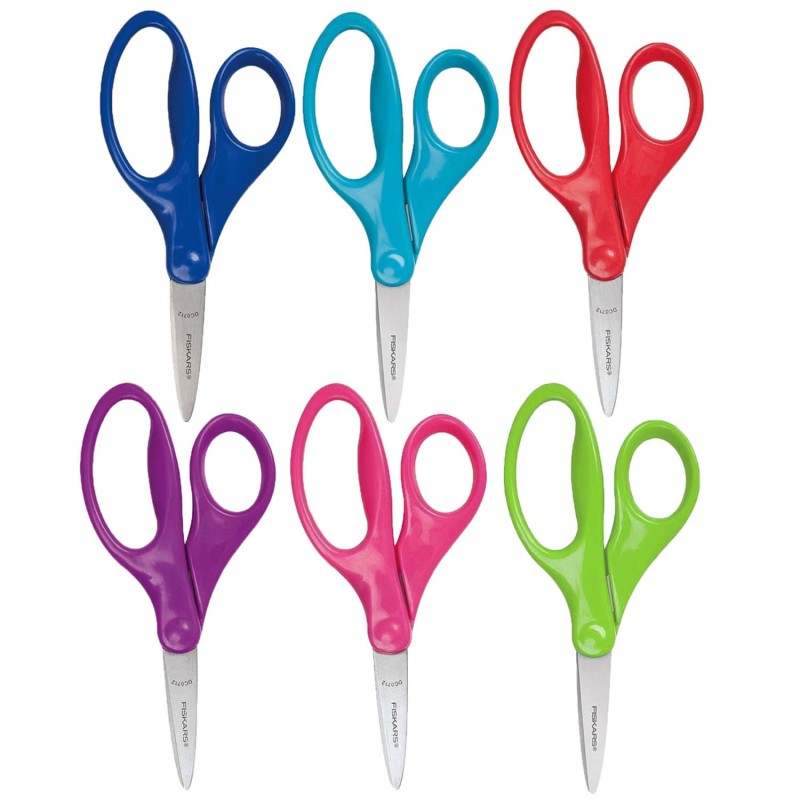 FISKARS - Kids Scissors, 5" Pointed, Pack of 6