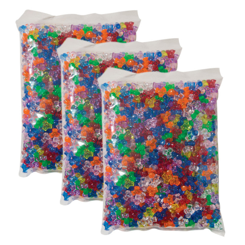 CREATIVITY STREET - Tri-Beads, Assorted Colors, 3/8", 1000 Pieces Per Pack, 3 Packs