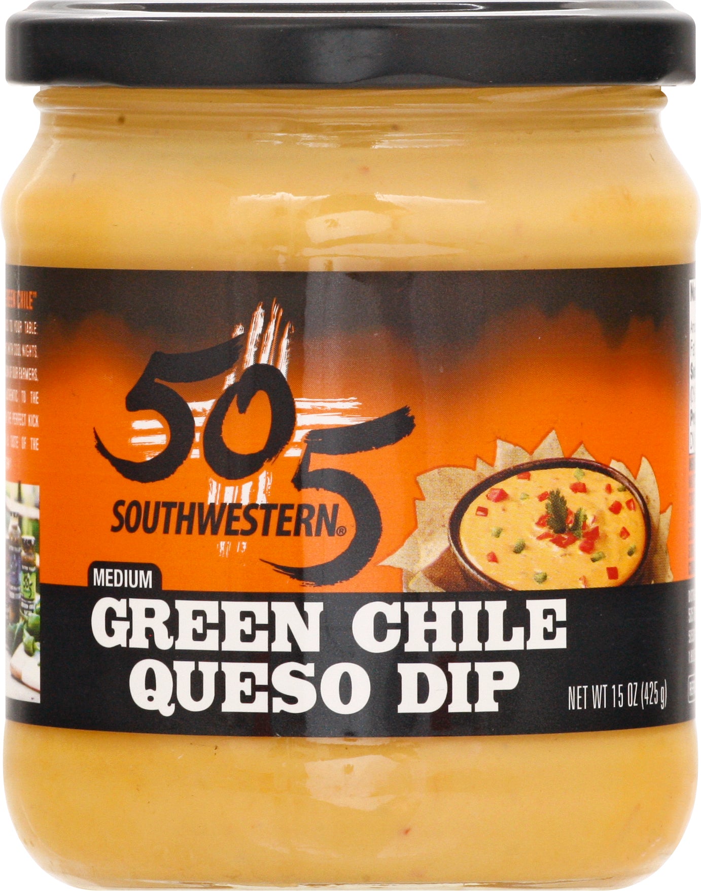 505 Southwestern Medium Green Chile Queso Dip 15 oz - Case of 12