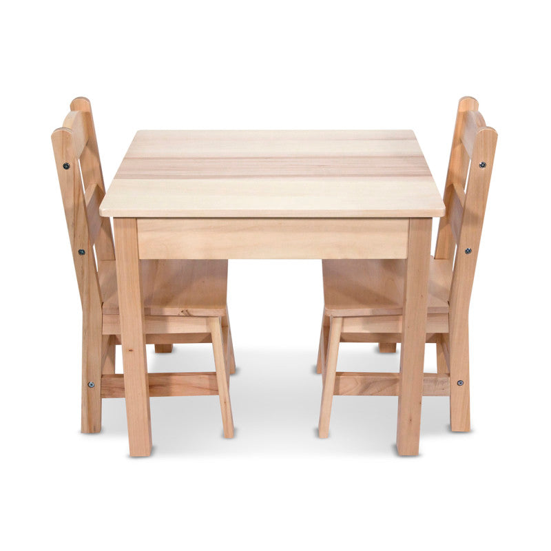 MELISSA & DOUG - Wooden Table & Chairs - Natural