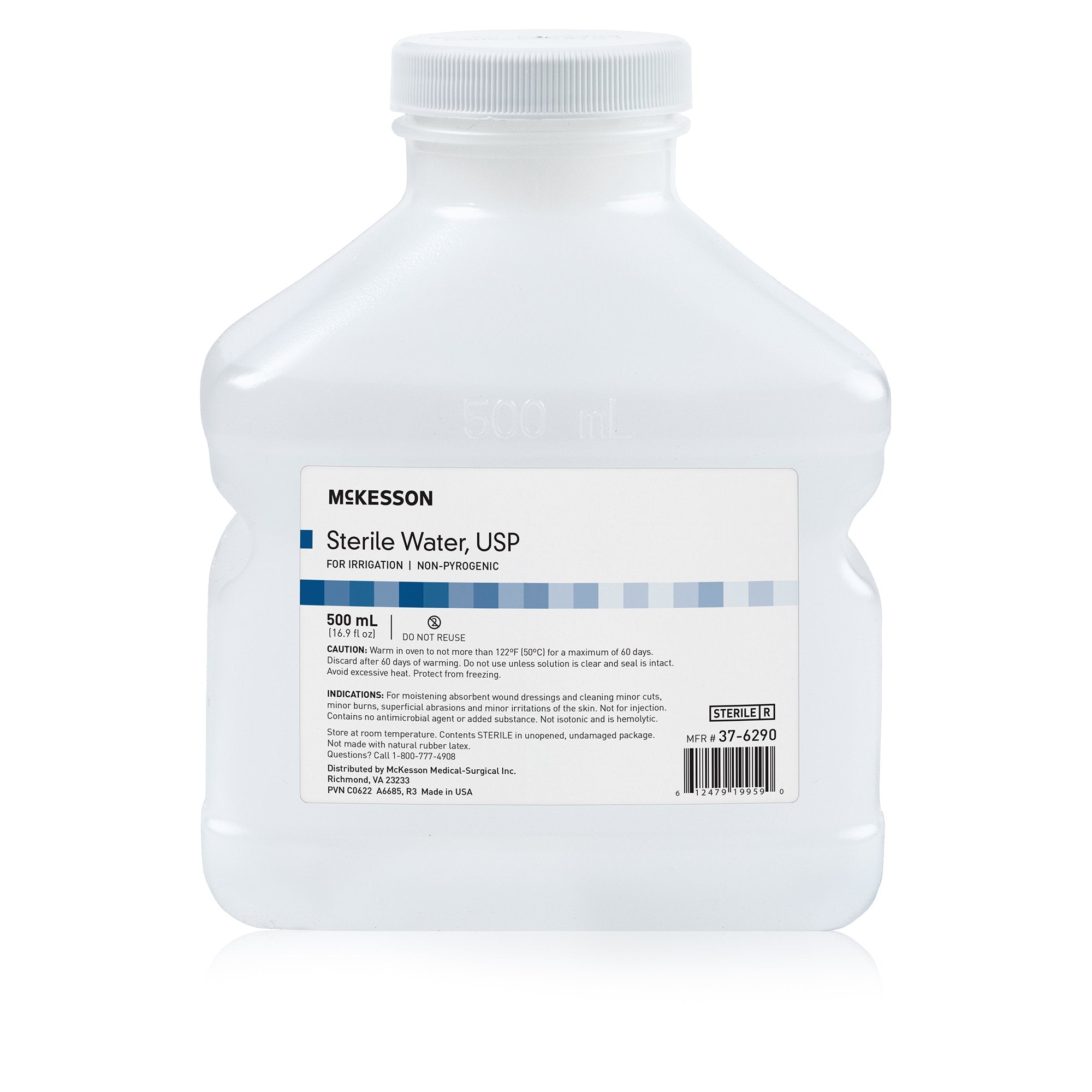 McKesson Brand - Irrigation Solution - OTC McKesson Sterile Water for Irrigation Not for Injection Bottle, Screw Top 500 mL [18/CS]