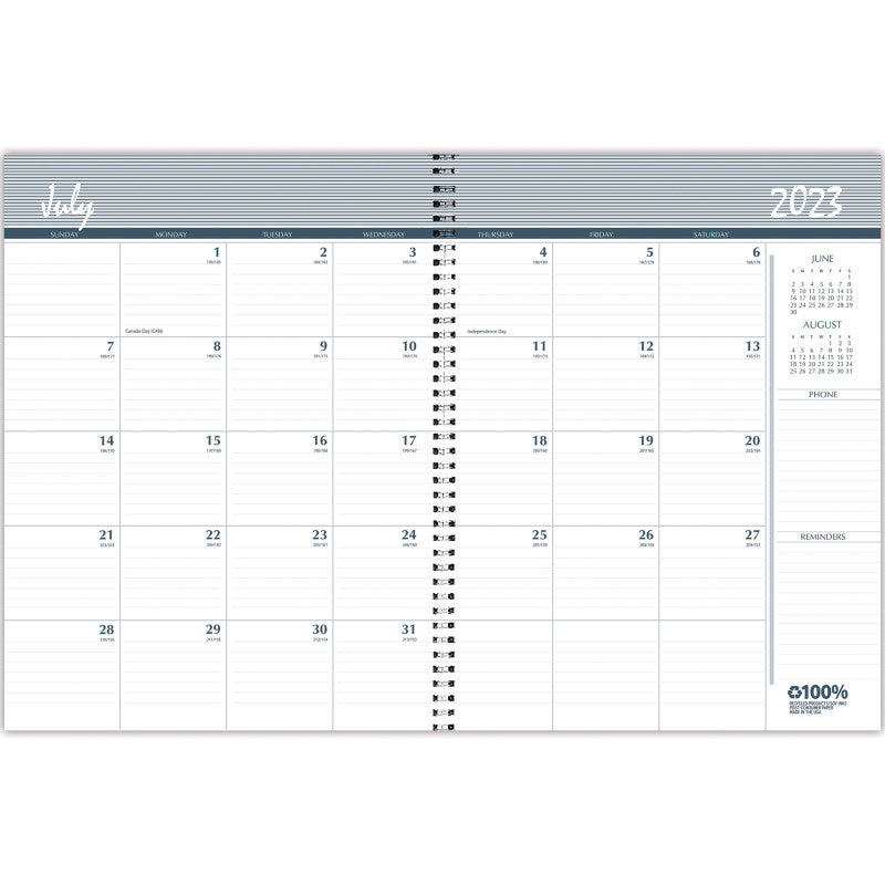 HOUSE OF DOOLITTLE - Monthly Calendar Academic Planner Book, 14 Months (Jul-Aug), 8.5" x 11"