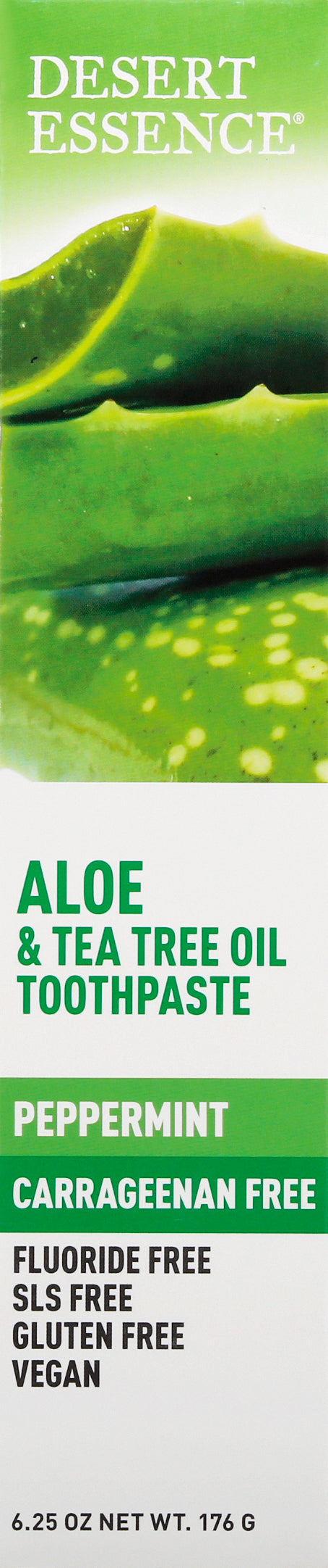Desert Essence Aloe & Tea Tree Oil Peppermint Toothpaste 6.25 oz - Case of 3