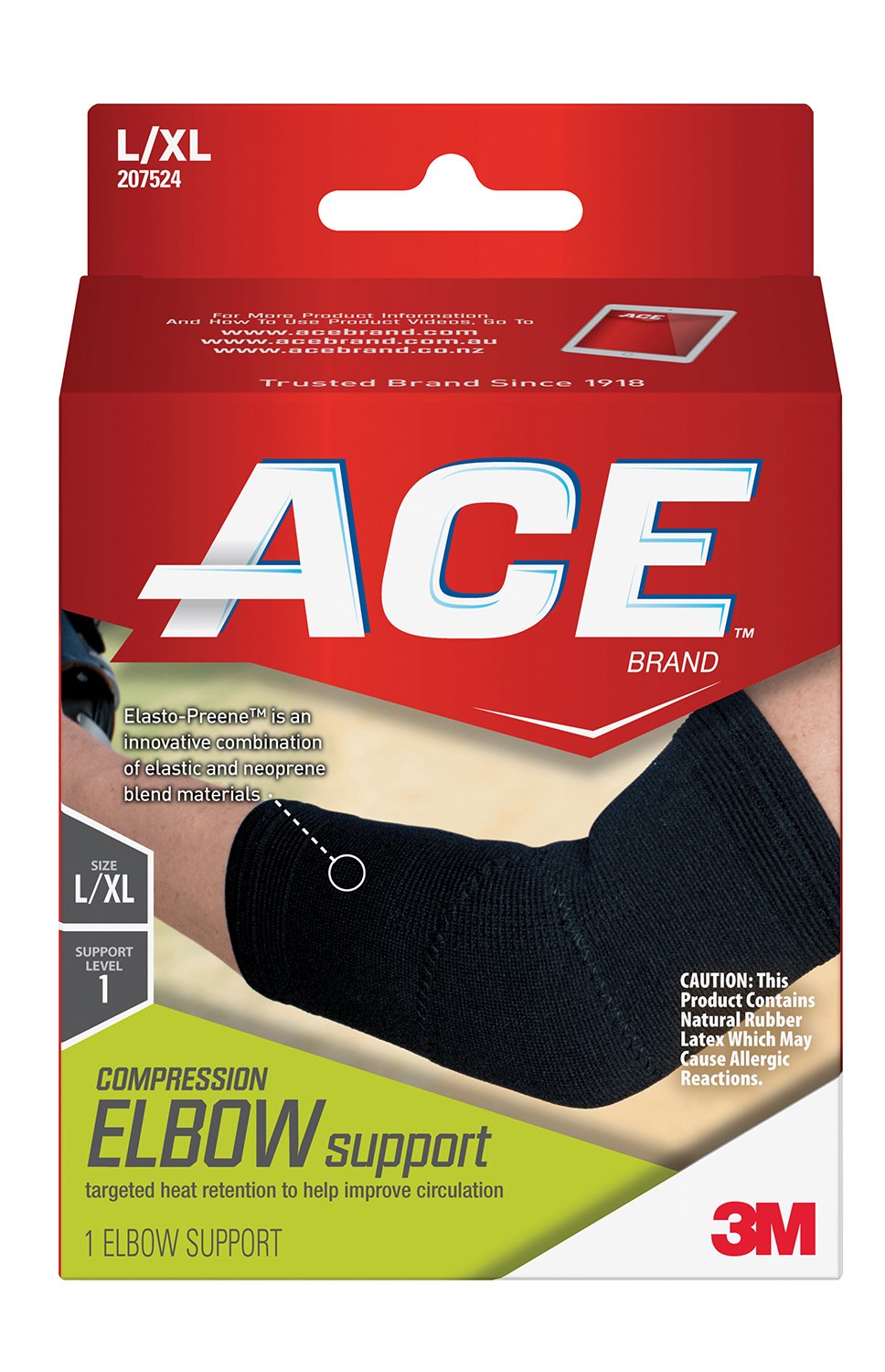 3M Company - Elbow Support 3M™ Ace™ Large / X-Large Left or Right Elbow Black [1/EA]