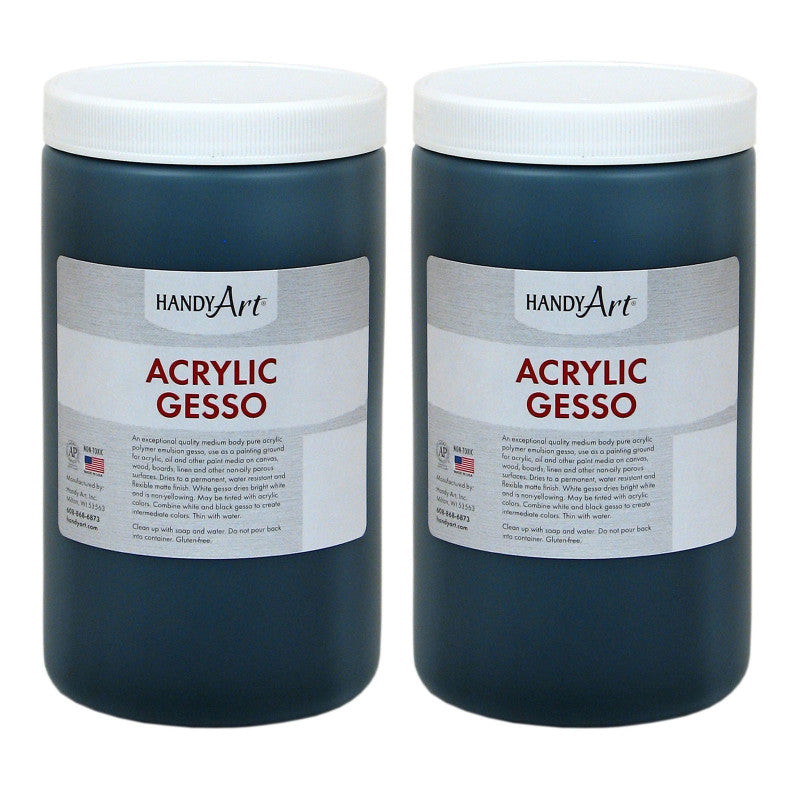 HANDY ART - Acrylic Gesso, Black, 32 oz., Pack of 2