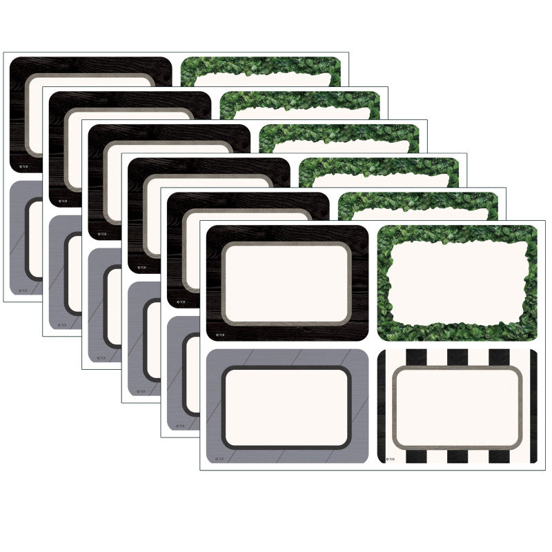 TEACHER CREATED RESOURCES - Modern Farmhouse Name Tags/Labels - Multi-Pack, 36 Per Pack, 6 Packs