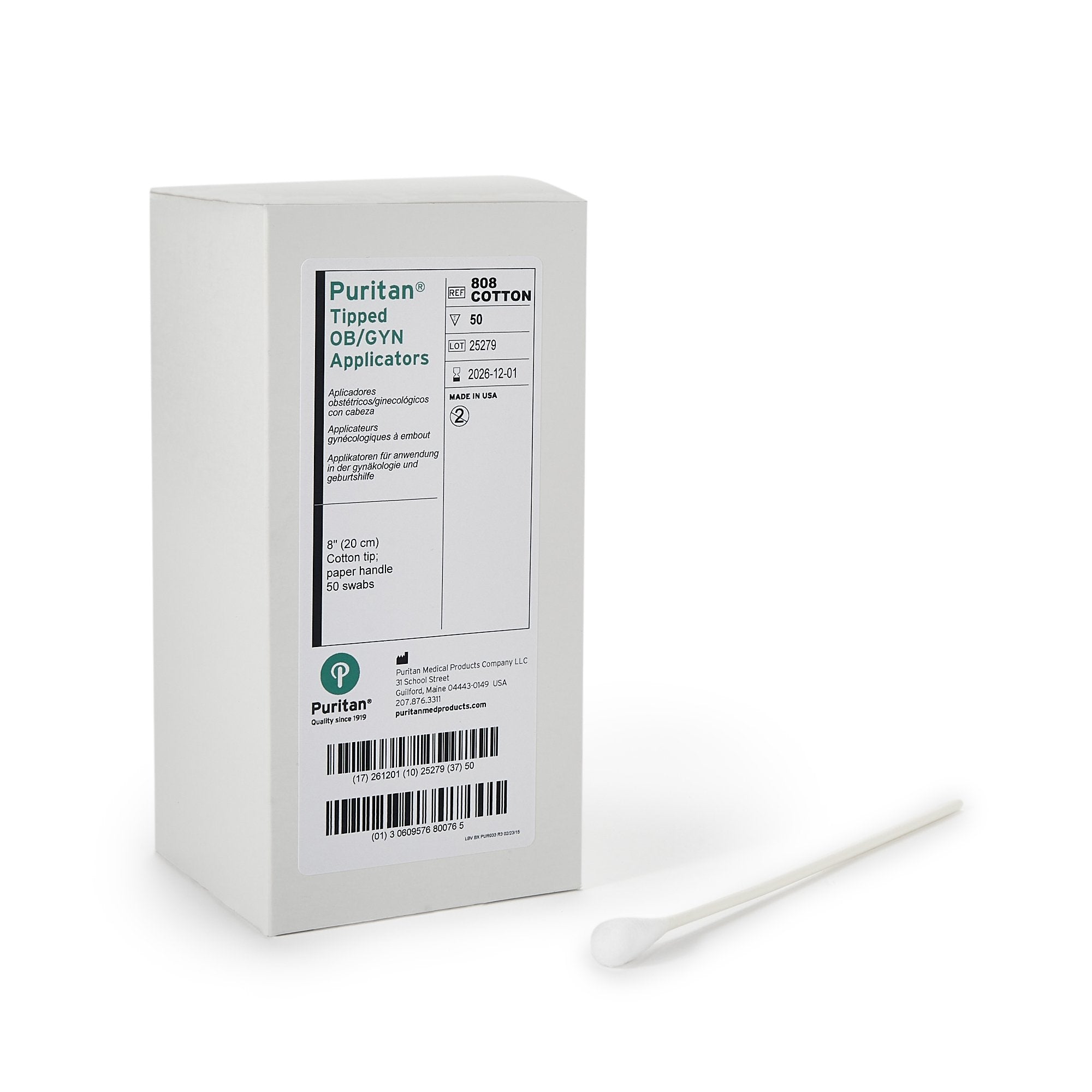 Puritan Medical Products - Puritan® OB/GYN Swab 8 Inch Length NonSterile [500/CS]