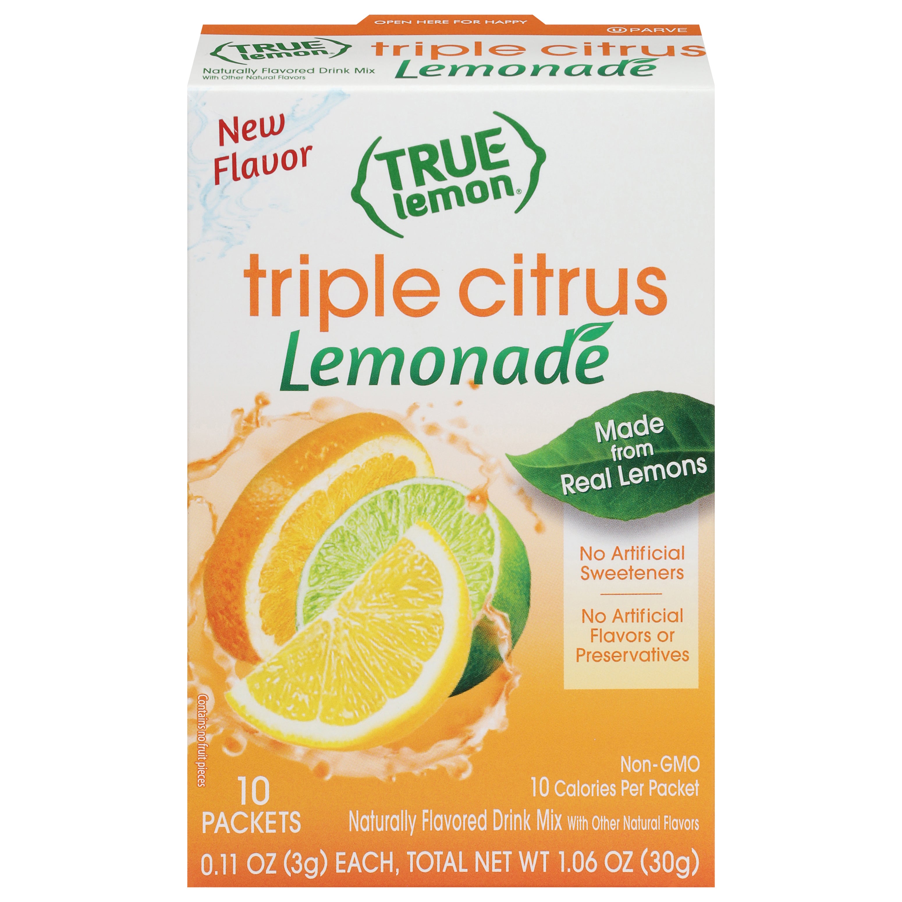 True Lemon Triple Citrus Lemonade 10 - 0.11 oz Packets - Case of 12