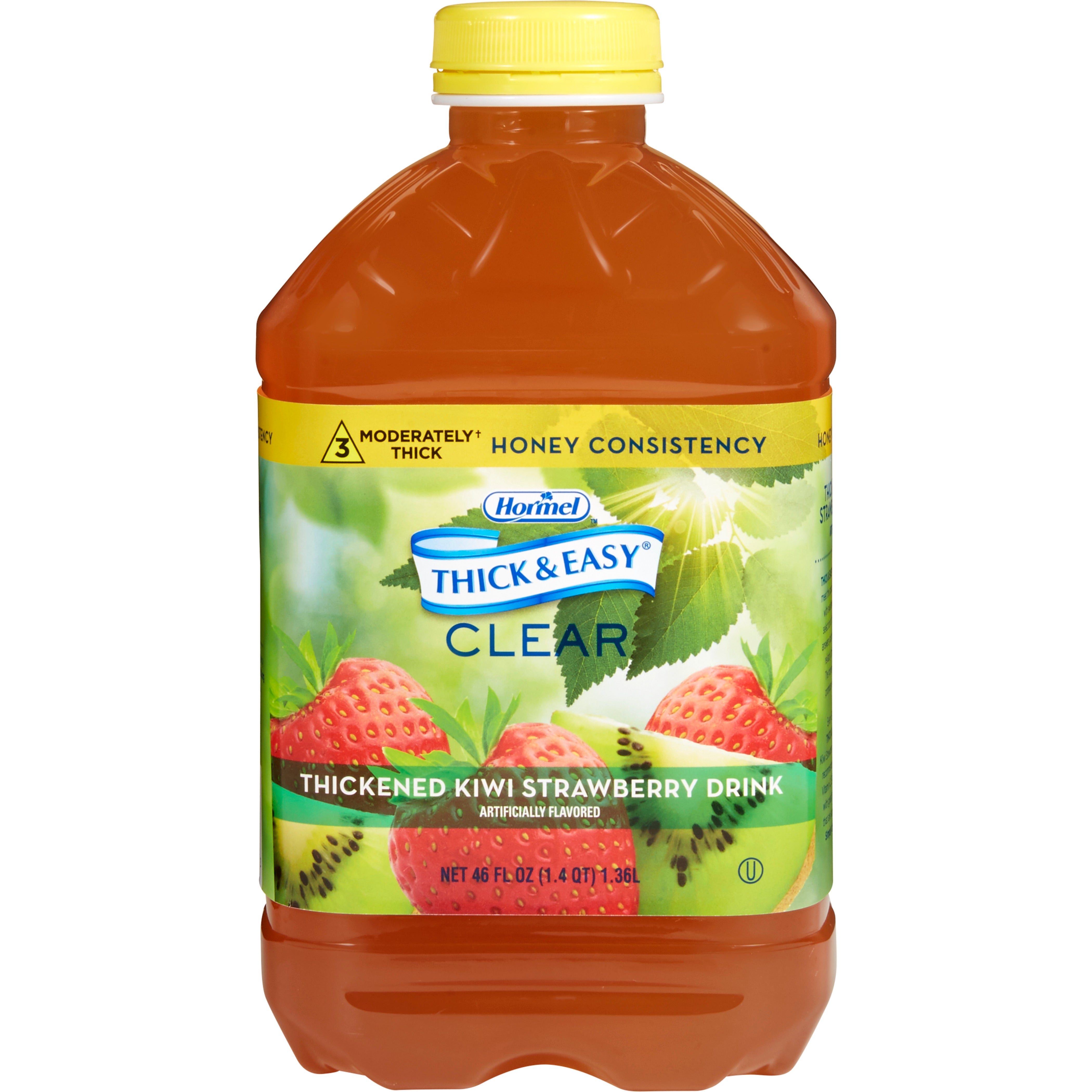 Hormel Food Sales - Thickened Beverage Thick & Easy® 46 oz. Bottle Kiwi Strawberry Flavor Liquid IDDSI Level 3 Moderately Thick/Liquidized [6/CS]