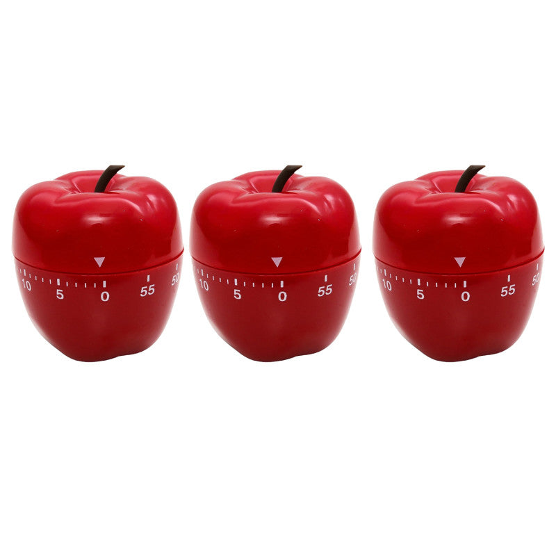 BAUMGARTENS - Apple-Shaped Timer, Red, Pack of 3